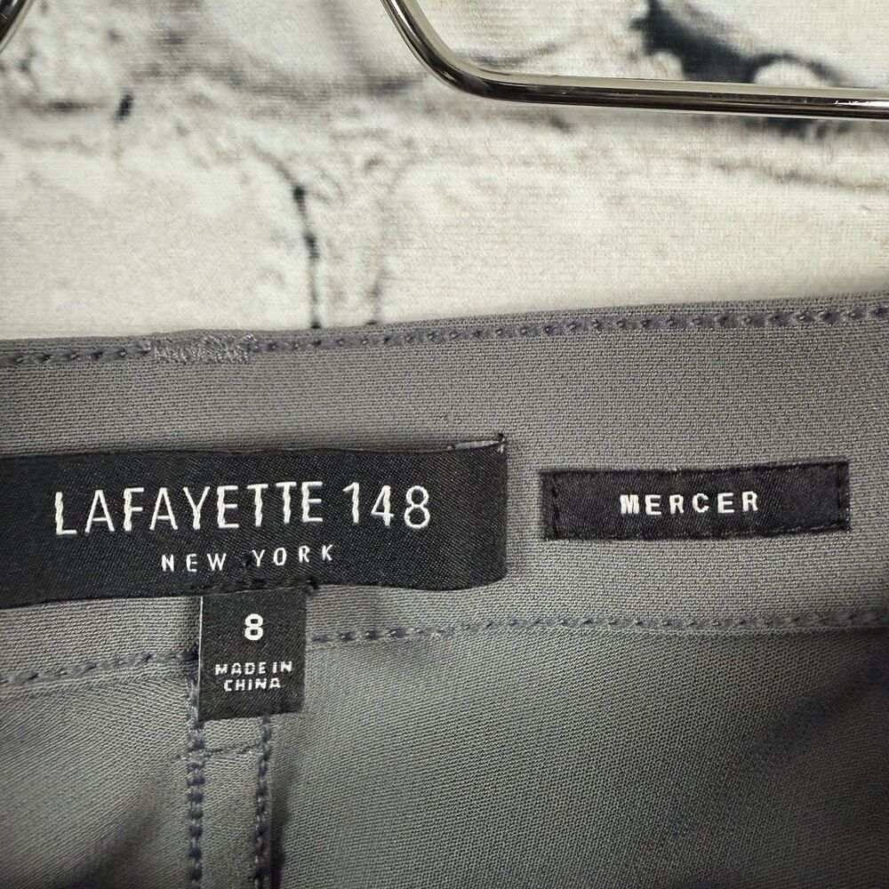 Lafayette 148 New York Acclaimed Stretch Mercer Skinny Pants Gray Womens Size 8 - Picture 6 of 9